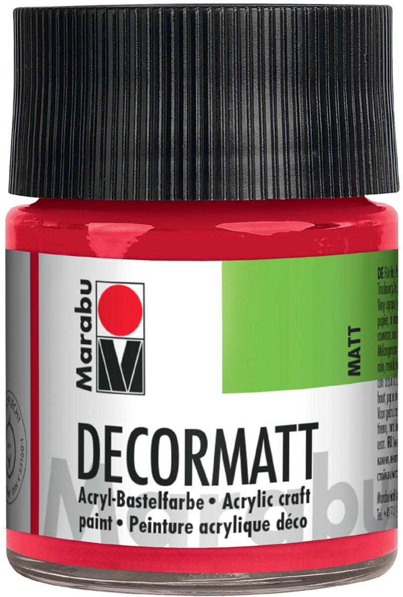 Marabu Decormatt Acryl acrielverf 50 ml Bruin, Rood Fles