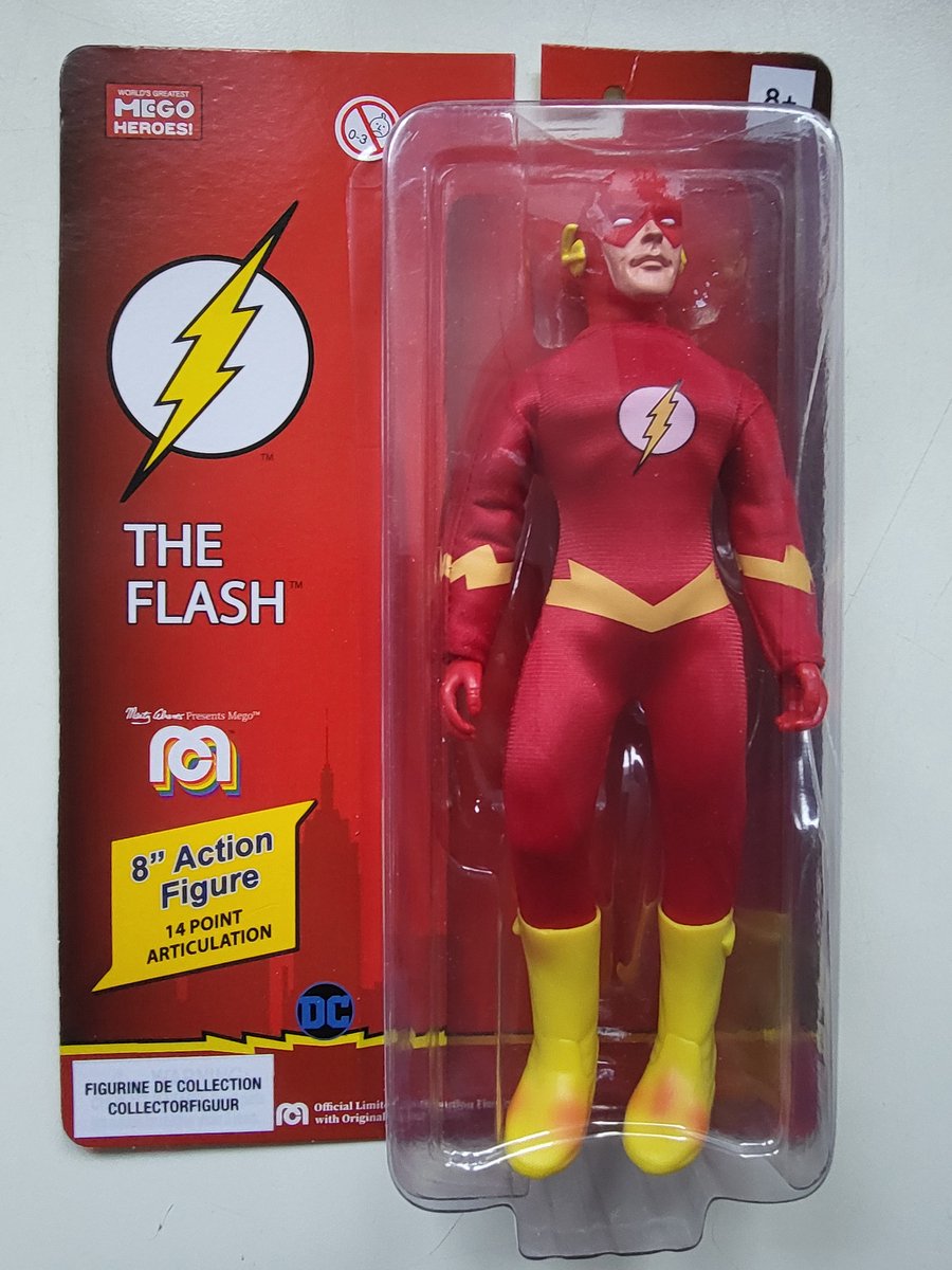 The Flash - 8 inch Action Figure 14 point Articulation (uit de serie Mego Heroes Warner Bros)