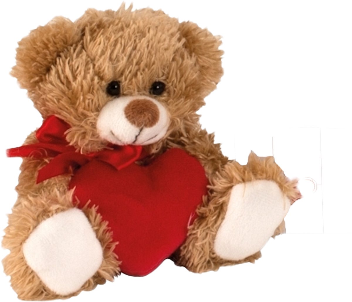 Melodesign Knuffelbeer - bruin - 12 cm - Valentijn - moeder/vaderdag - hart