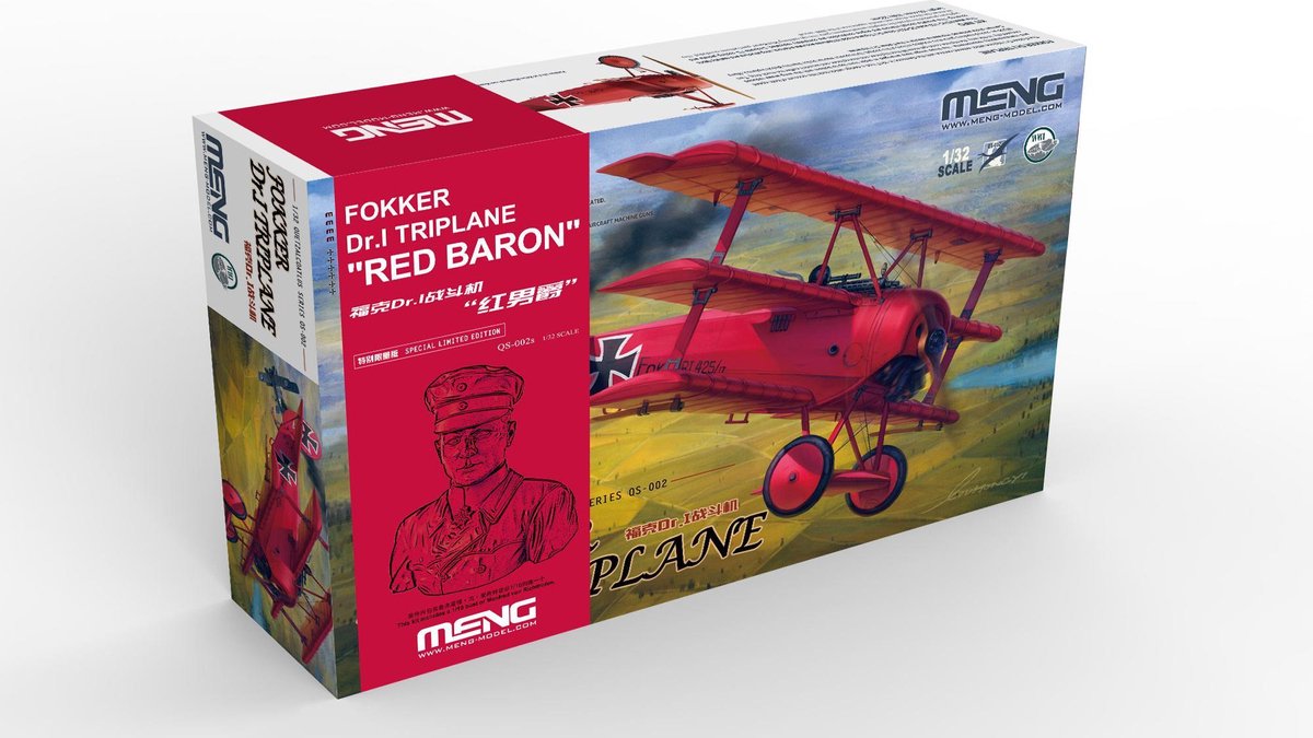 1:32 MENG QS002 Red Baron’s Classic Triplane Debuts