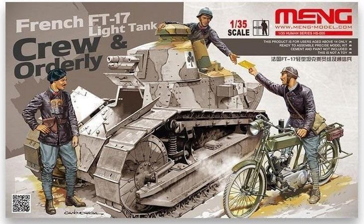 1:35 MENG HS005 French FT-17 Light tank crew & orderly Plastic kit