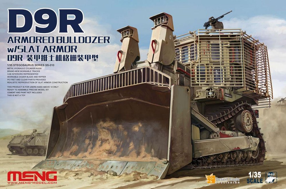 1:35 MENG SS010 D9R Armored Bulldozer with Slat Armor Plastic kit