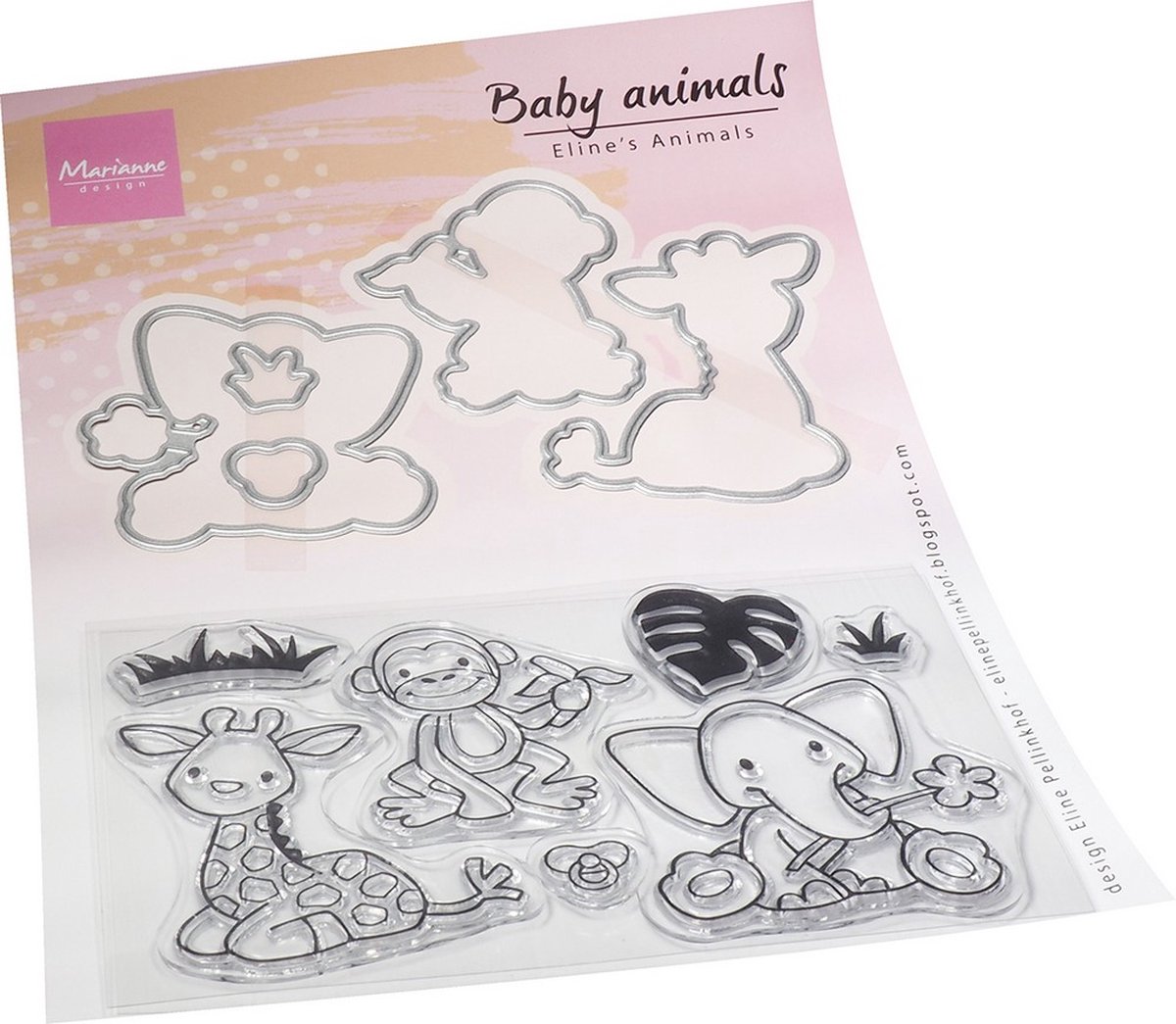 Marianne Design Elines Animals Clear Stamps & Dies Baby Animals 12stuks