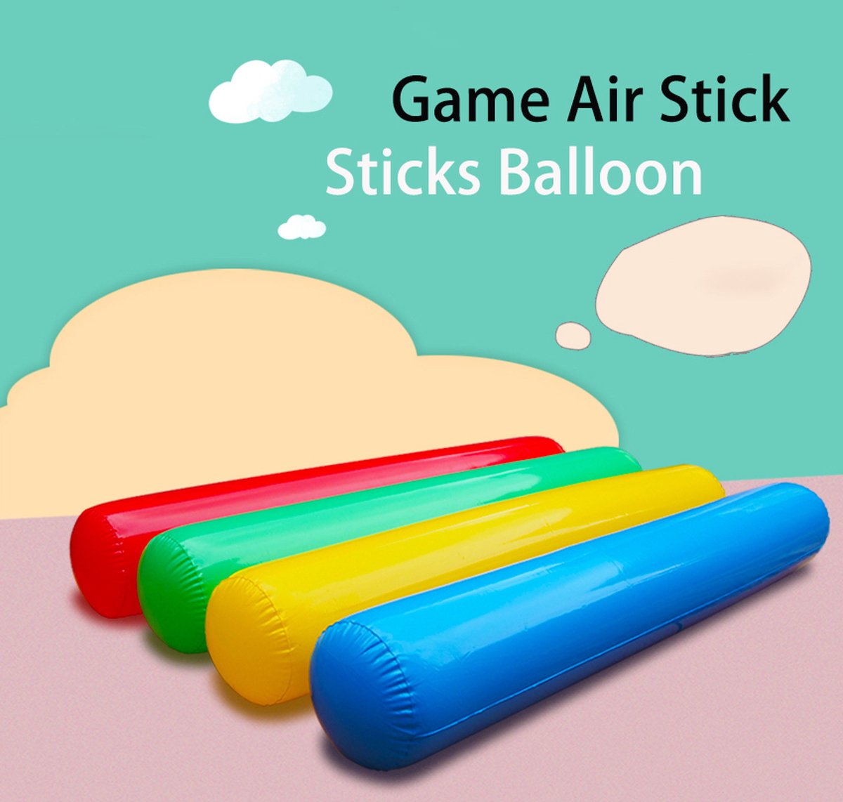 3-delige kind opblaasbare ballon tanken concurrentie applauder stick rekwisieten voor familie buitenspel juichen kind exercisev