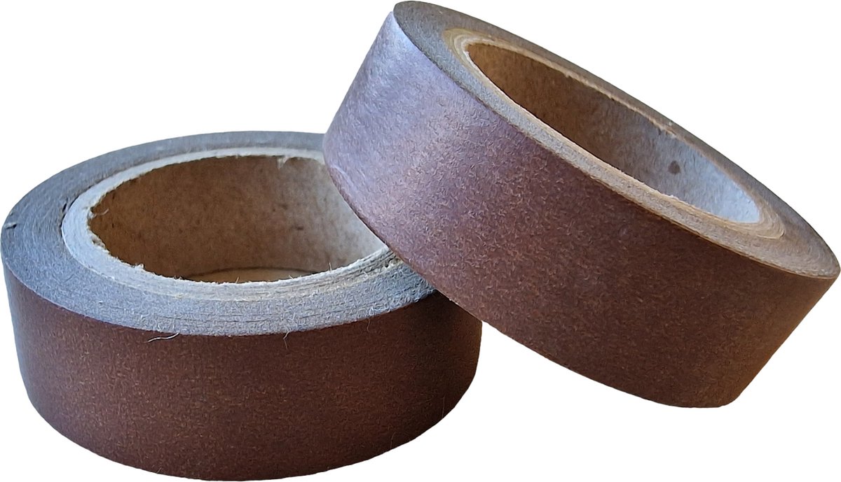 Washi Tape Bruin - 10 meter x 1.5 cm. Masking Tape - Rol Bruin Plakband - Brown Tape