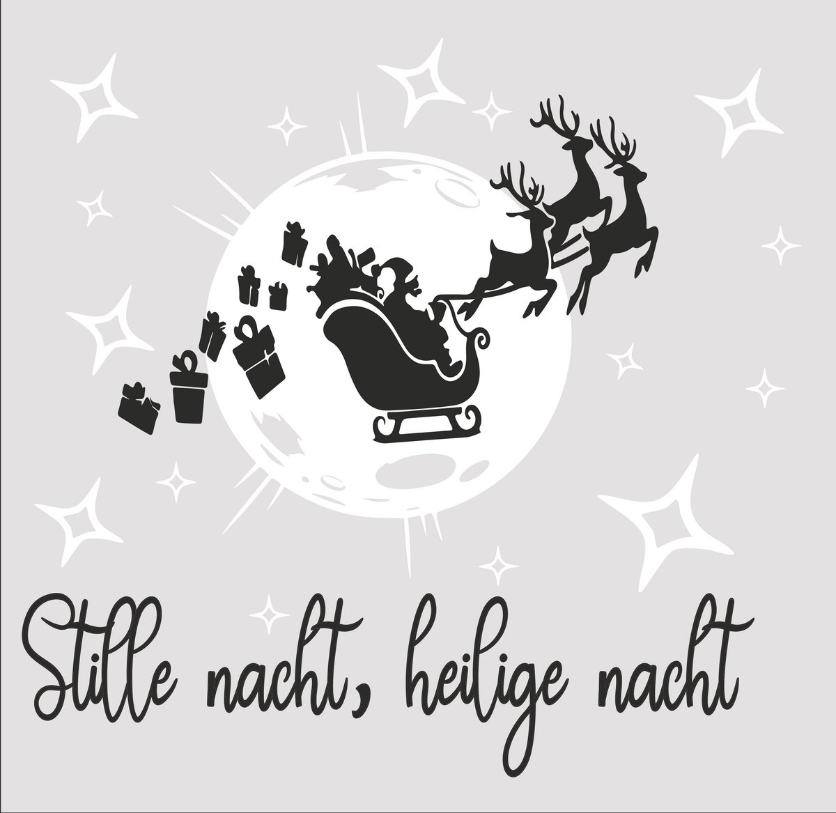 Kerst maan Stille nacht Heilige nacht