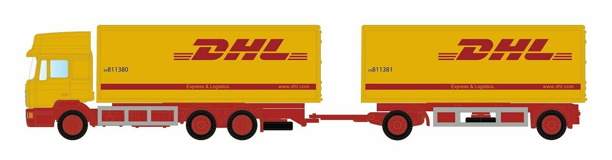 Minis - 1/160 MAN F90 3-ACHS KOFFER-HANGERZUG DHL (?/23) * - modelbouwsets, hobbybouwspeelgoed voor kinderen, modelverf en accessoires