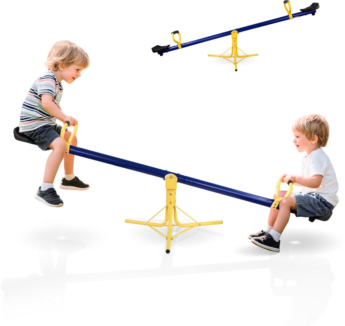 Mobiclinic Mobifun - Roterende Wipwap - Kinderschommelstoel - 360º draaibaar - 2 Zitplaatsen - 103.5 x 24 x 12 cm - Comfortabele grip - Veilig - Voor speeltuin, tuin en buiten