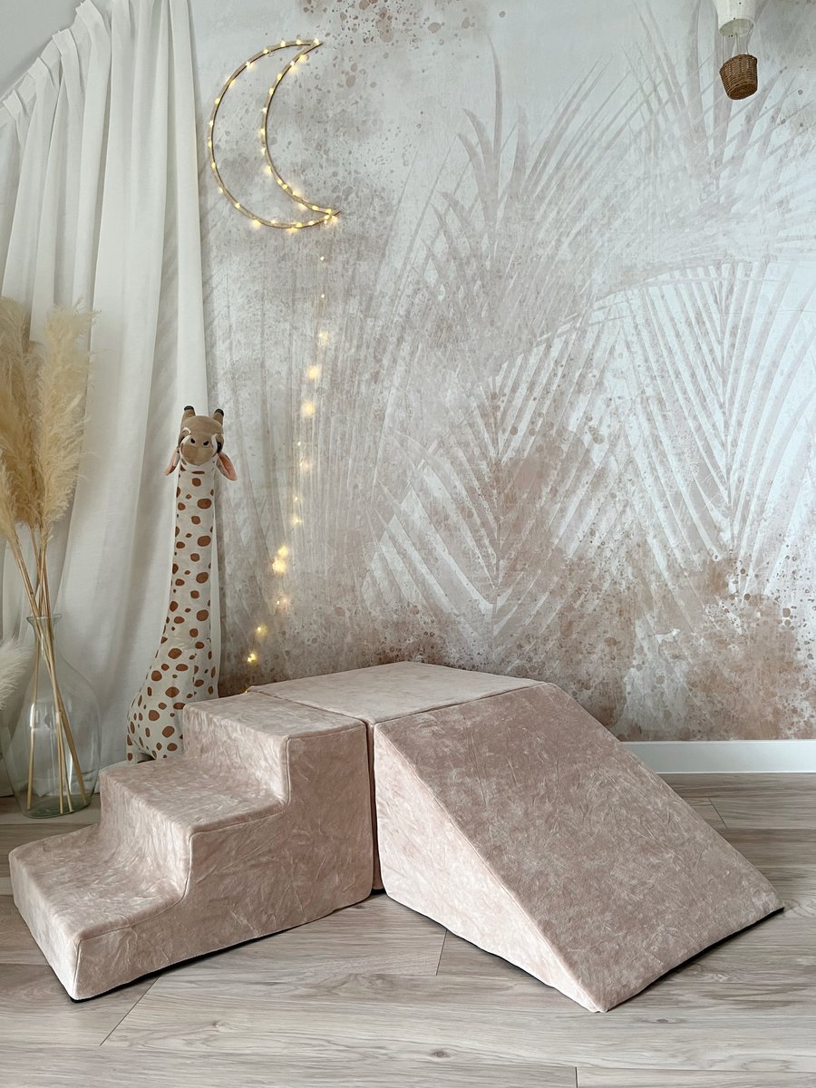 3 Speel Elementen - Zachte Blokken - Foam Blokken - Moje - Soft Velvet Dark Beige