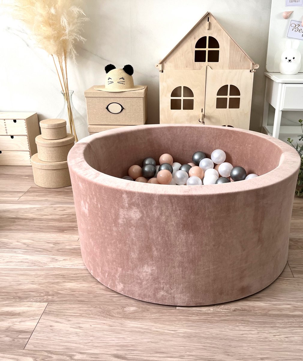 Ballenbad 90 x 40 cm Met 200 Ballen - Ballenbak - Soft Velvet Dark Beige - Moje