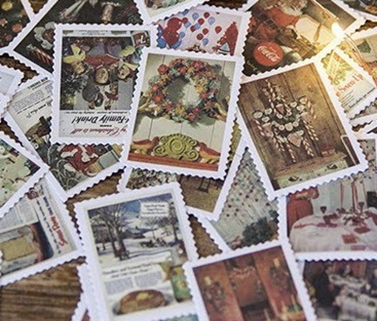 Set van 45 stickers - Vintage Christmas - Kerst sticker