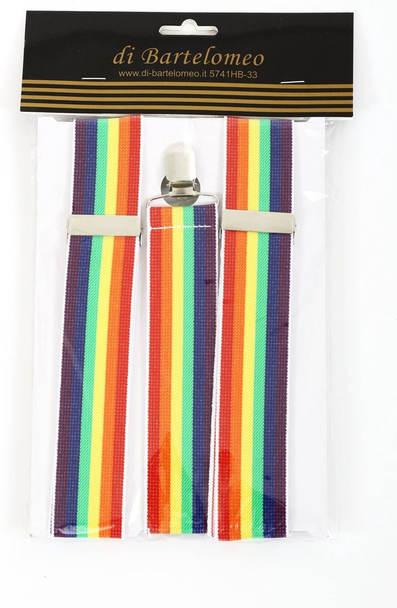 Bretels regenboog - verticaal gestreept - pride
