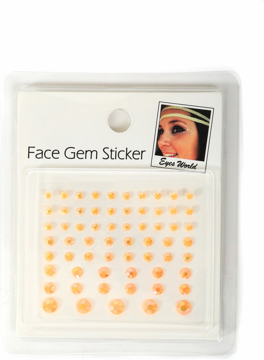 Face en body opplak steentjes oranje