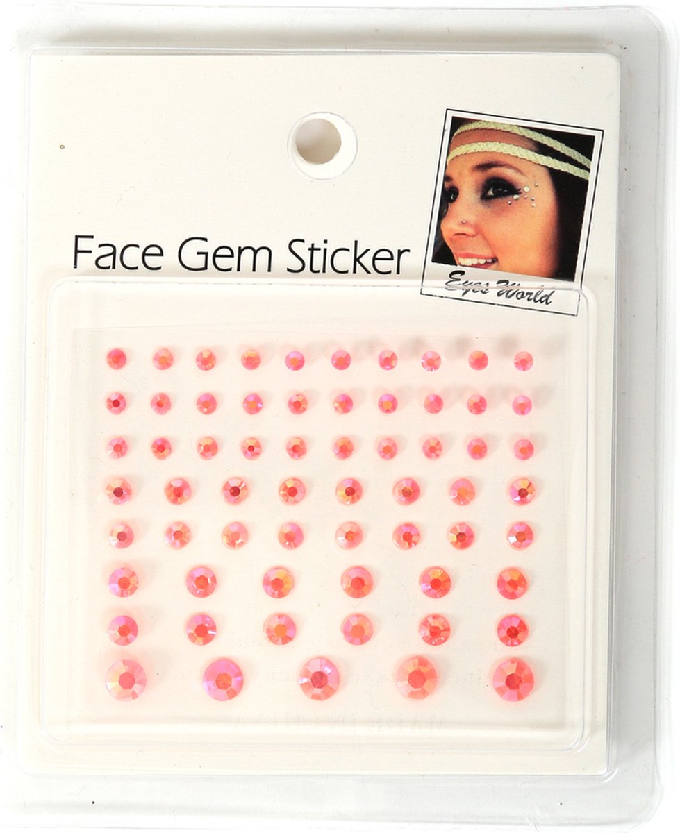 Face en body opplak steentjes roze