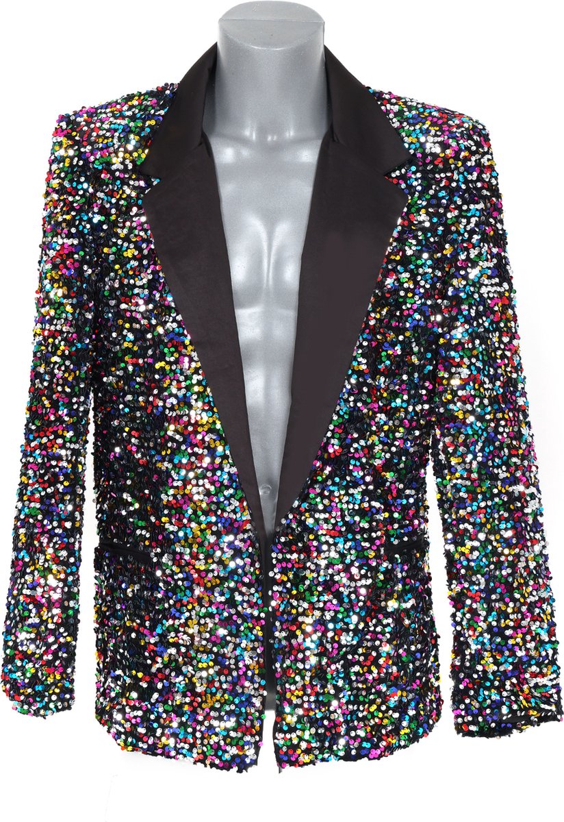 Pailletten Colbert - Multicolor - Heren - Maat 3XL