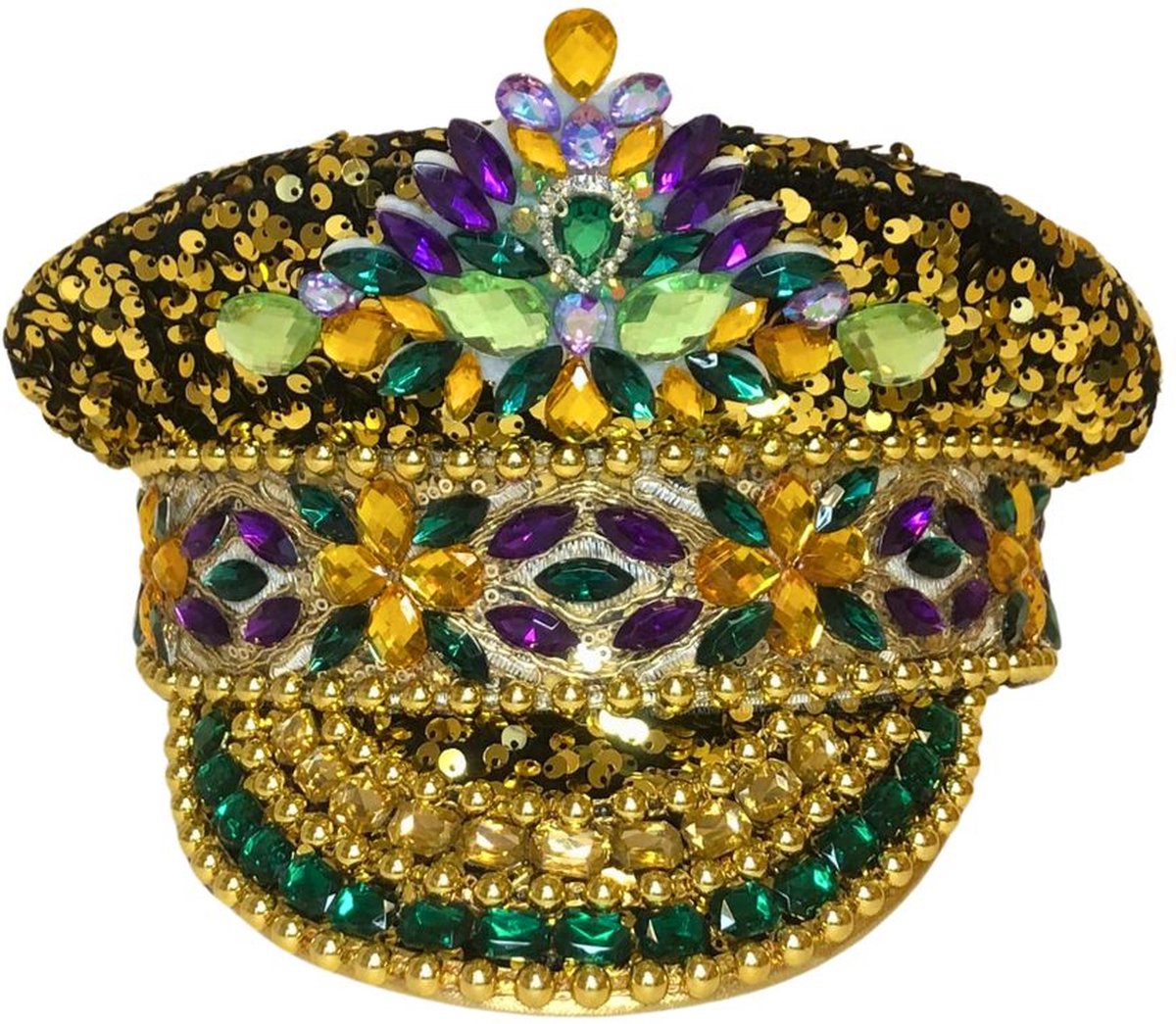 Pet Kapitein - Goud Luxe Met Steentjes en Pailletten - Volwassenen