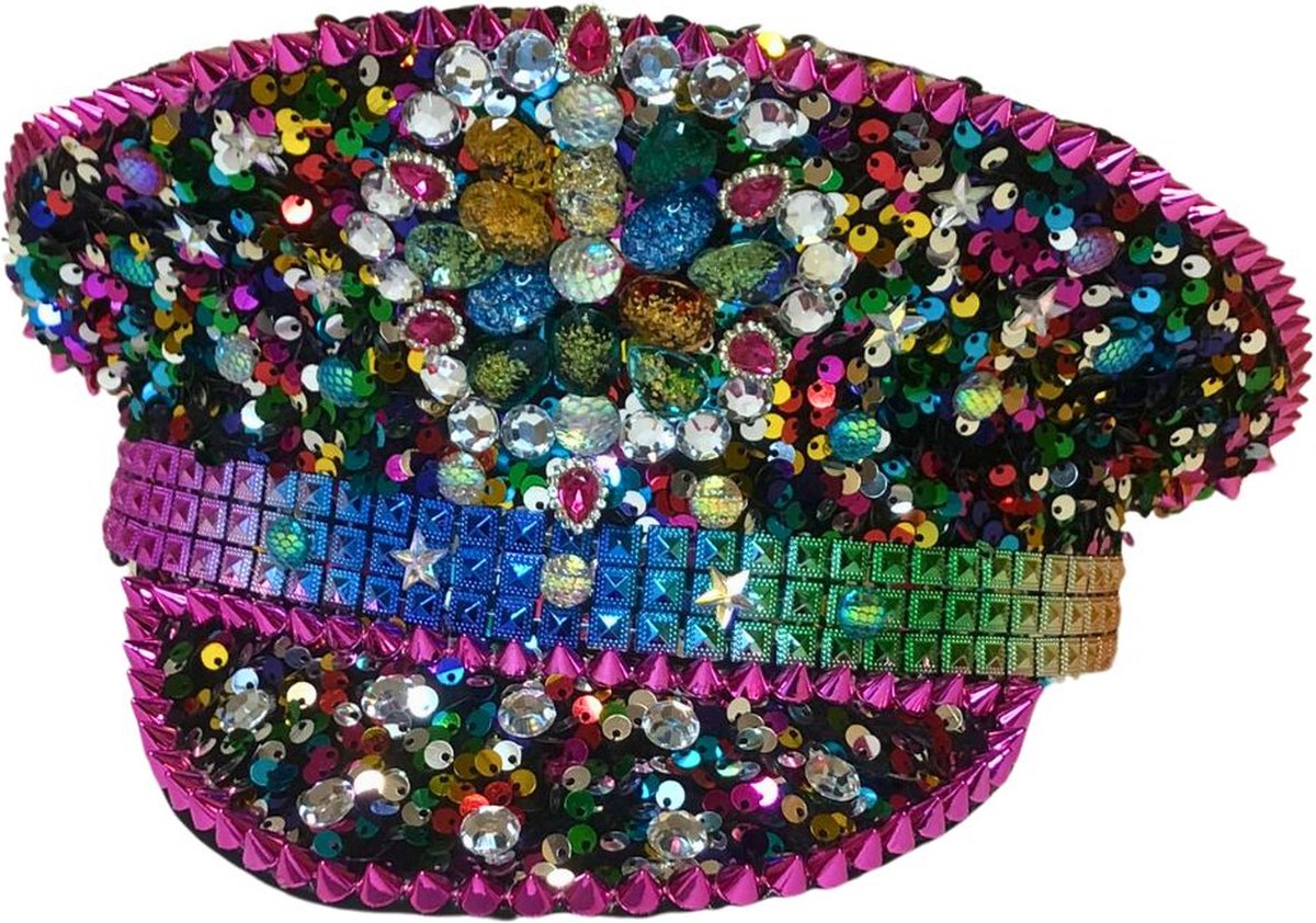Pet Kapitein Rainbow Luxe Met Steentjes en Pailletten