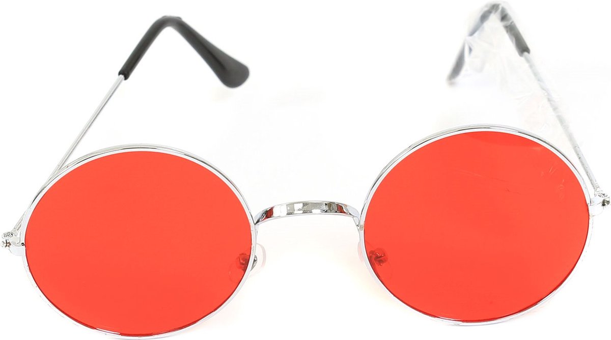 Retro Hippie Bril met Rode Glazen - John Lennon Stijl
