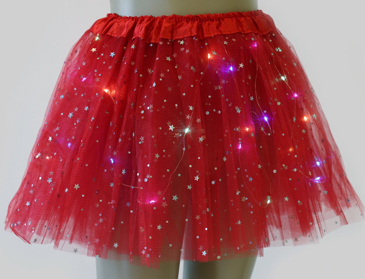 Rokje Tule met licht rood