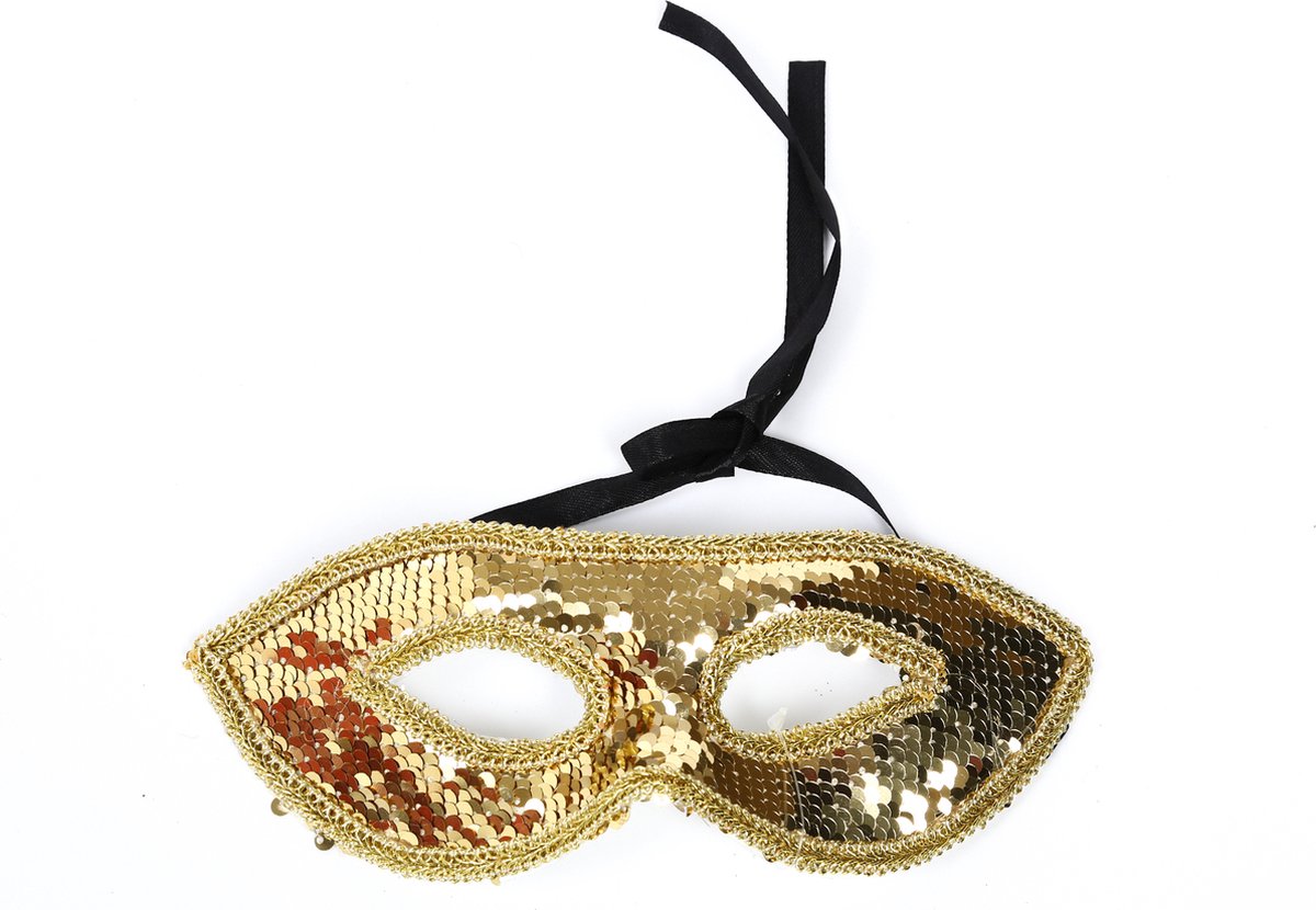 Venetiaanse masker goud pailletten