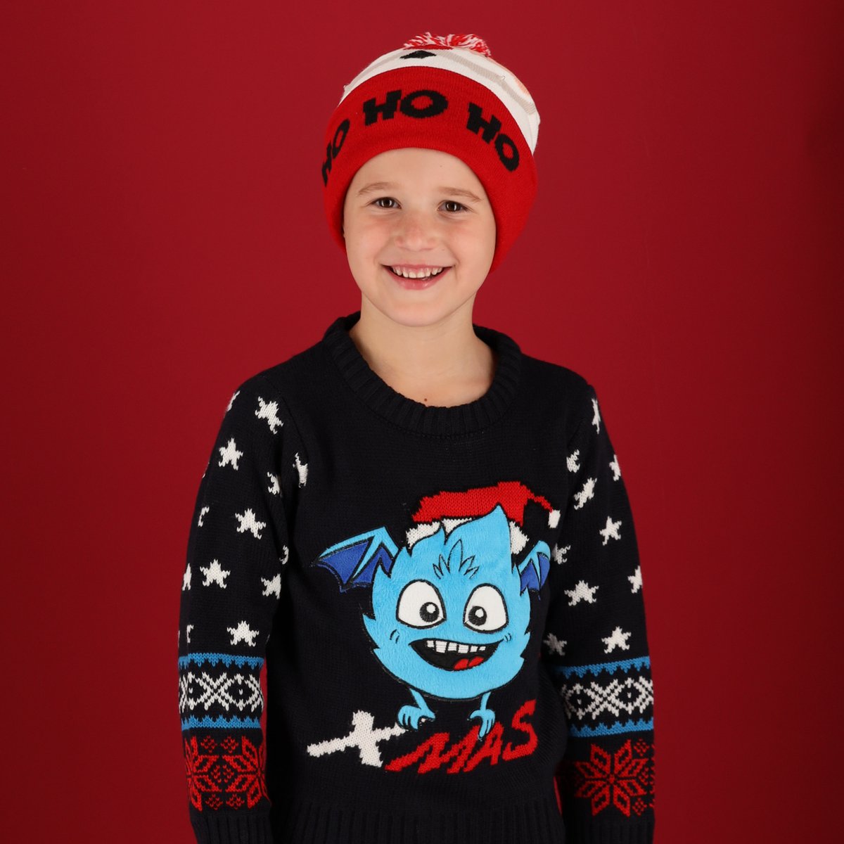 Morethansocks - Kerst muts - Kids - Met lichtjes - Multi Rood - One Size - kerstmuts kind - kerstmuts met lichtjes - kerstmuts kinderen - kerstmutsen