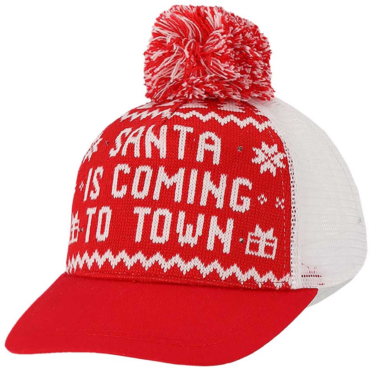 Morethansocks - Kerstpet heren en dames - Unisex - One Size - Santa is coming to town - Rood - kerstcadeau - kerstmuts volwassenen - kerstmutsen