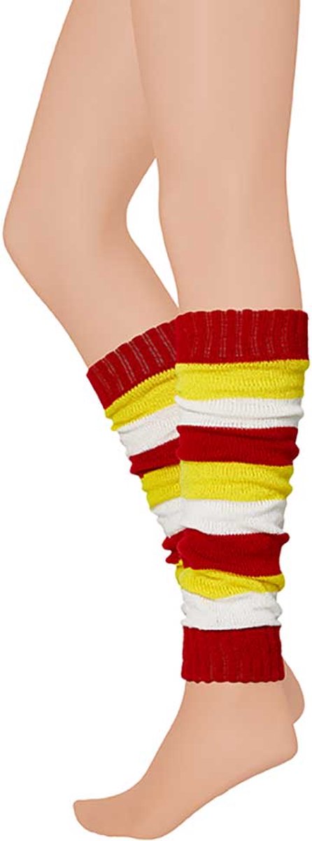 Morethansocks - Oeteldonk Beenwarmers - Unisex - One Size - Beenwarmers carnaval - Beenwarmers Rood/Wit/Geel