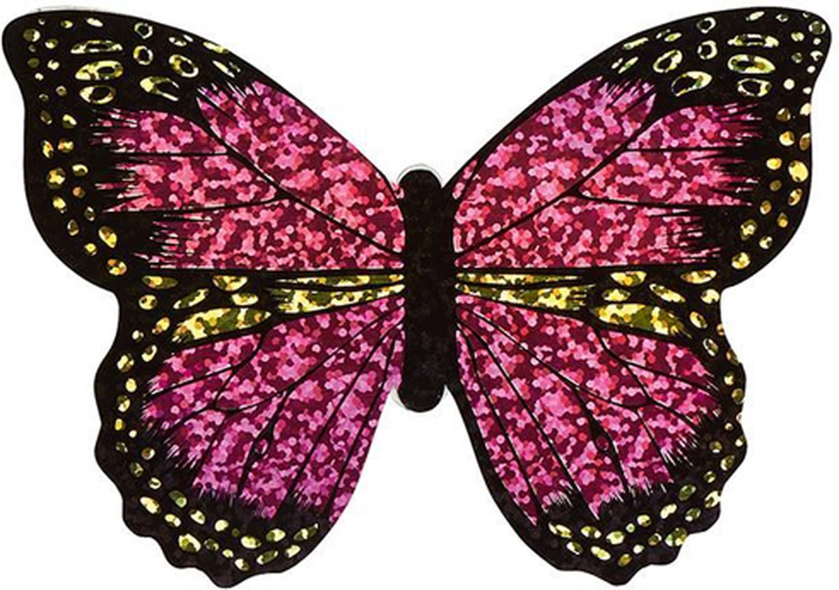 Mini-vlieger Vlinder Glitters Roze - 10x7cm