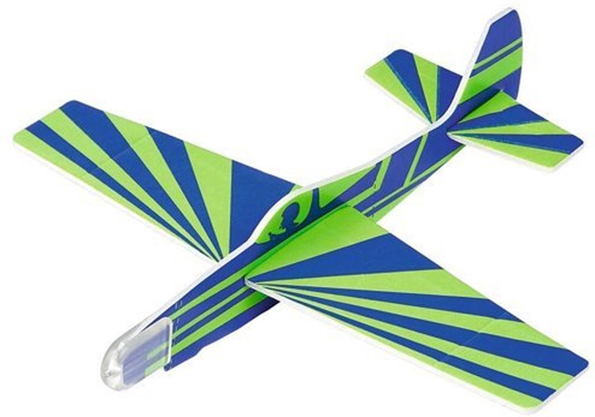 Werpvliegtuig Glow in the Dark - Groen/Blauw
