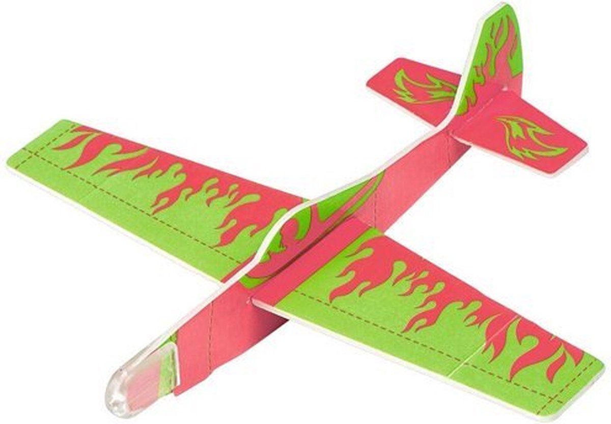 Werpvliegtuig Glow in the Dark - Groen/Rood