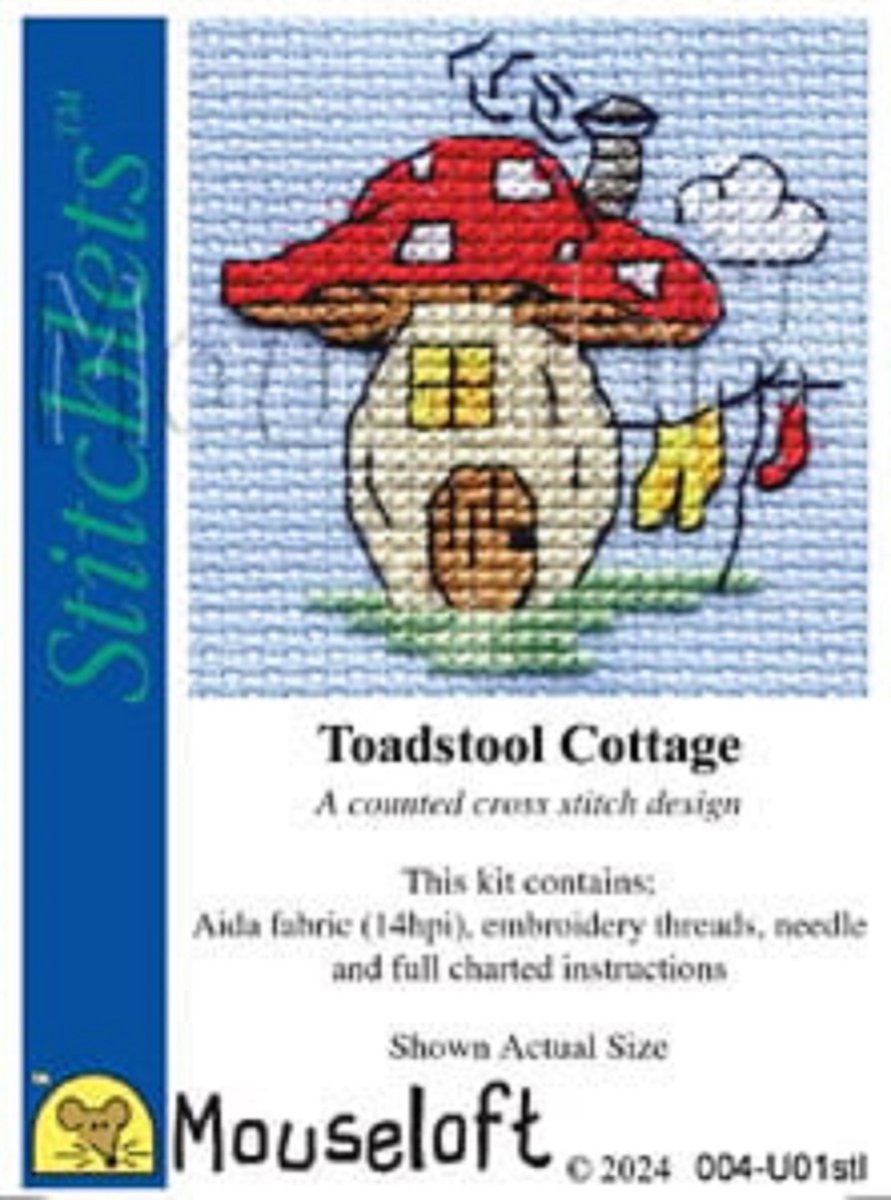 Borduurpakketje Toadstool Cottage - Mouseloft