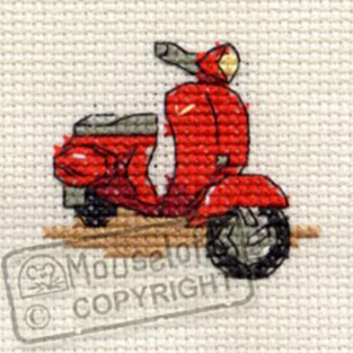 Mini Borduurpakketje Red Scooter - Mouseloft