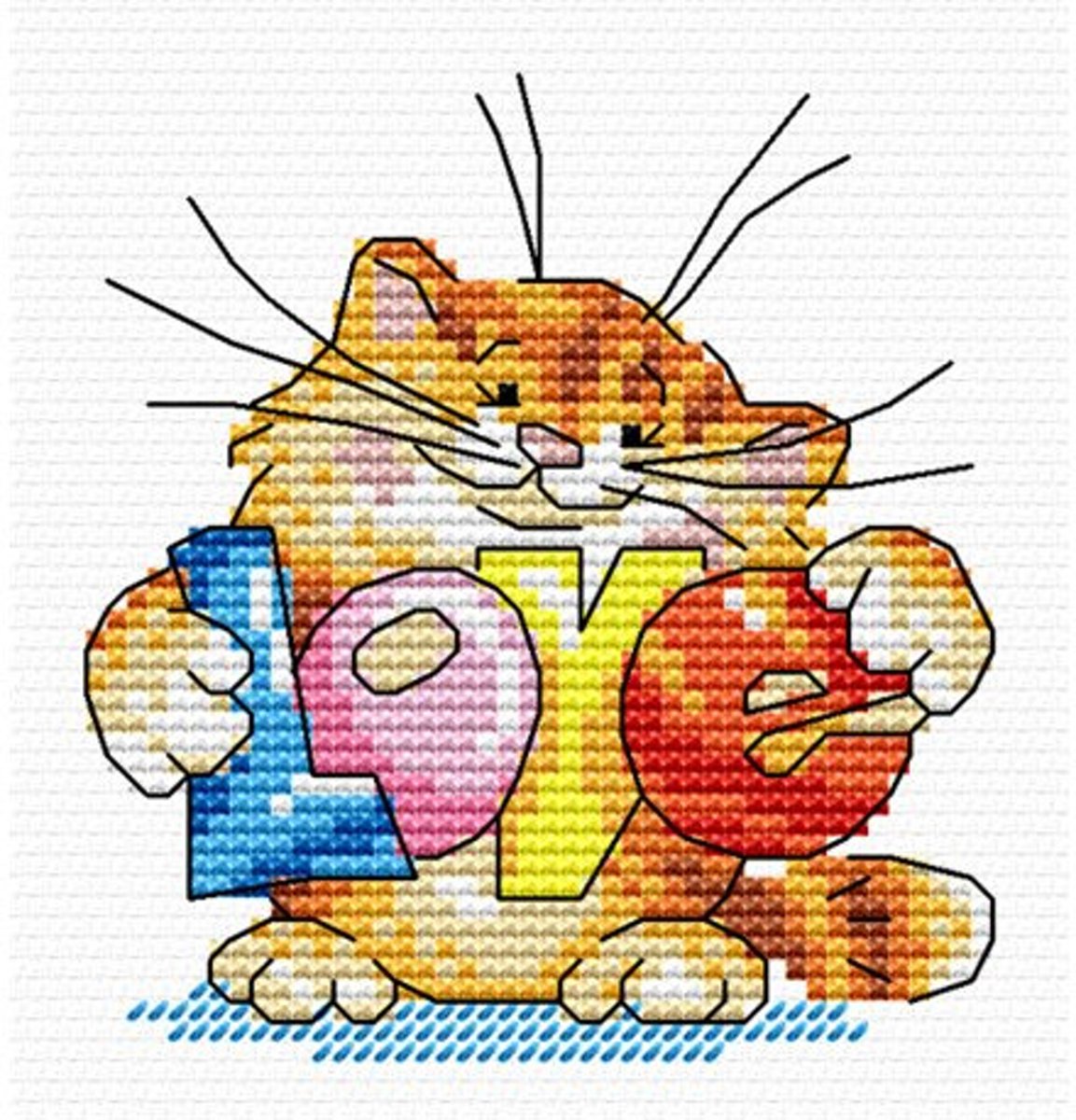 Borduurpakket Kat Love - Mp Studia