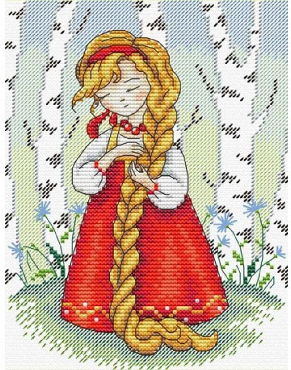 Borduurpakket Meisje Met Vlecht - Mp Studia