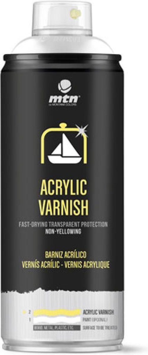 MTN Pro Acryl Vernis - Hoogglans afwerking 400ml - canvas, textiel, metaal, hout en glas.