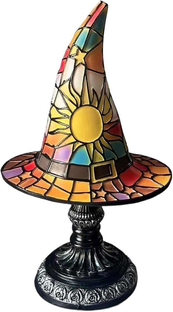 Heks Hoed Lamp, Glas Hars, Handgemaakte Gotische Heks Hoed Lamp, Kleine Tovenaar Hoed Vorm, Geest Leuke Lamp, Geschikt Voor Indoor Feesten, Geest Tovenaars, Halloween Decoratie (kleur)
