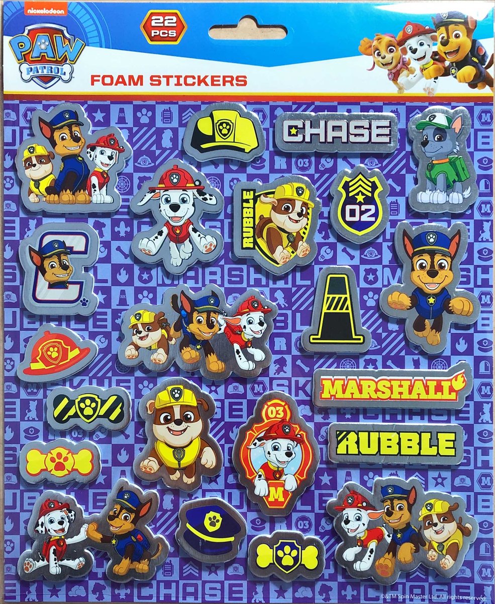 Paw Patrol foam stickers