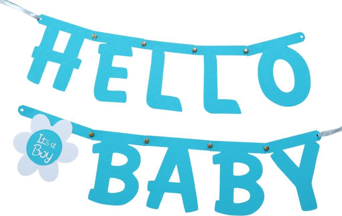 Slinger Geboorte jongen Hello Baby - Its a Boy, lichtblauw, incl. zuignapjes