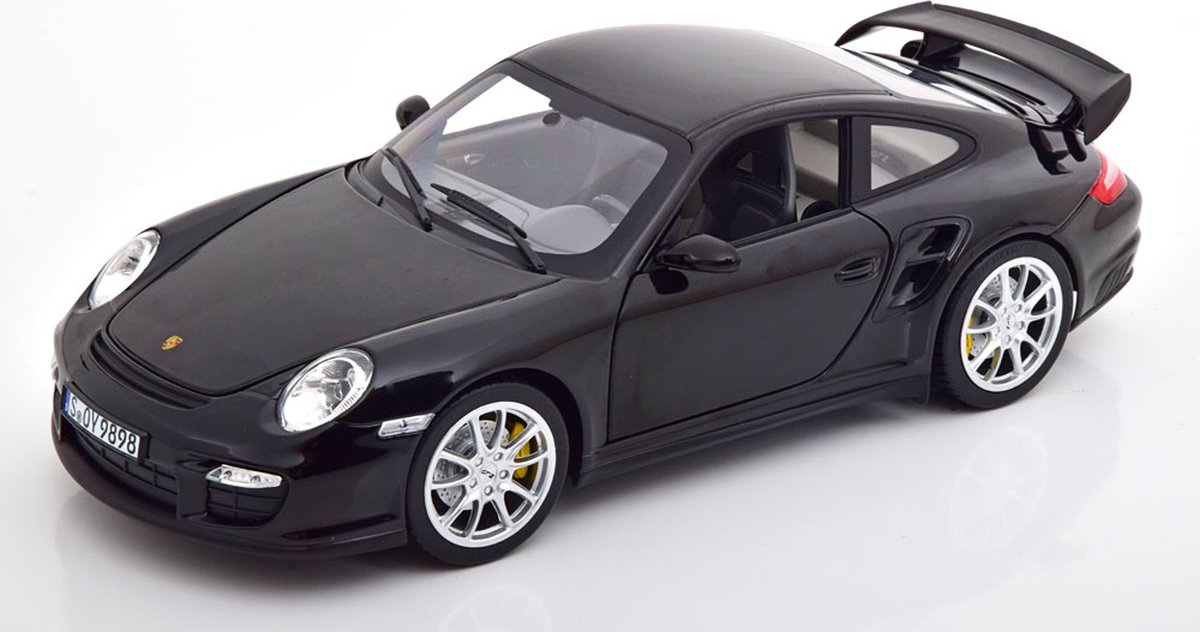Porsche 911 GT2 (2010) (Zwart) (30cm) 1/18 Norev - Modelauto - Schaalmodel - Model auto - Miniatuurautos - Miniatuur auto