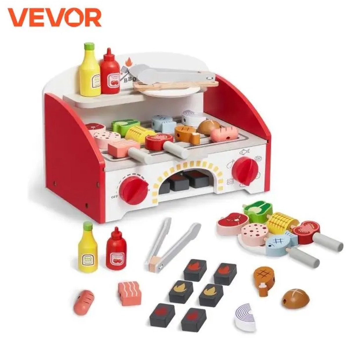 Emora Houten BBQ Grill Speelgoedset Kinderen Barbecue - Houten Speelgoed -