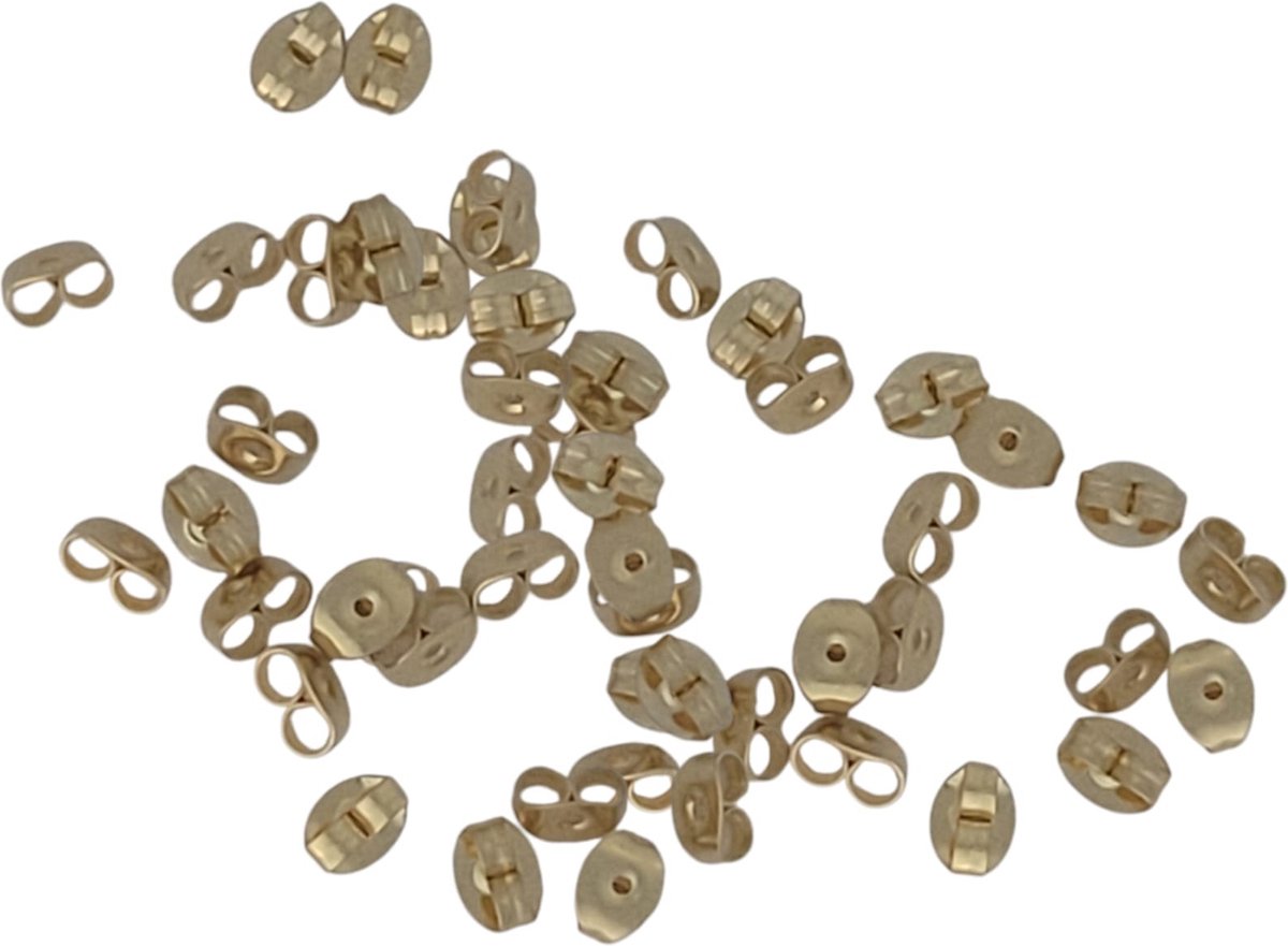 100 stuks oorbel achterkantjes - oorbel stoppers goudkleurig - oorbel sluiting - oDaani