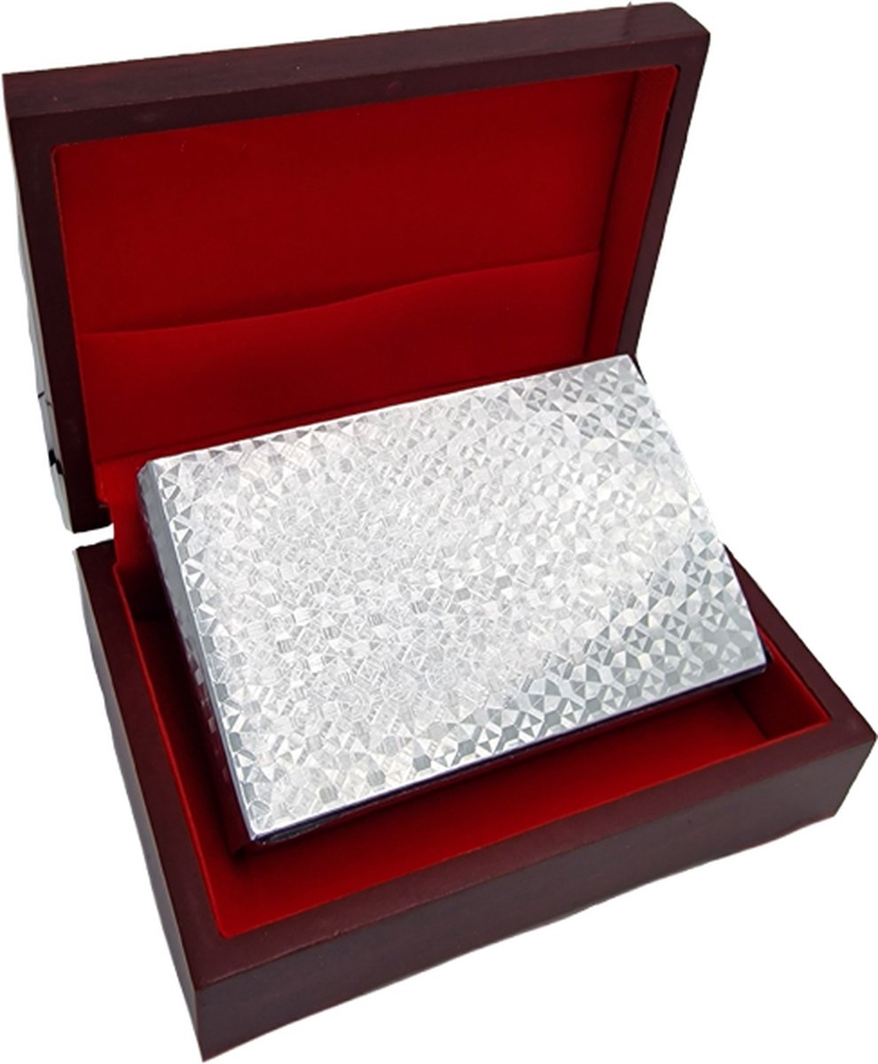 Luxe kaarten set - Zilver geplastificeerd - met Opbergdoos - Poker - Waterproof -  oDaani