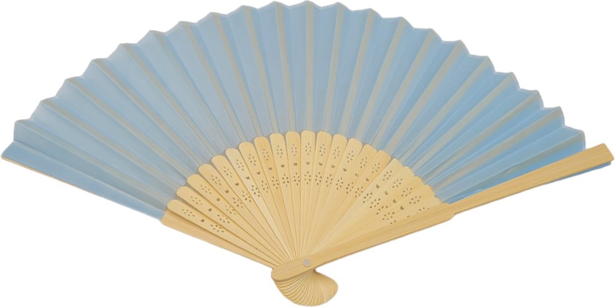 handwaaier - waaier festival - spaanse waaier - chinese waaier - handwaaier bamboe met cadeau zakje - blauw 1 stuks - oDaani