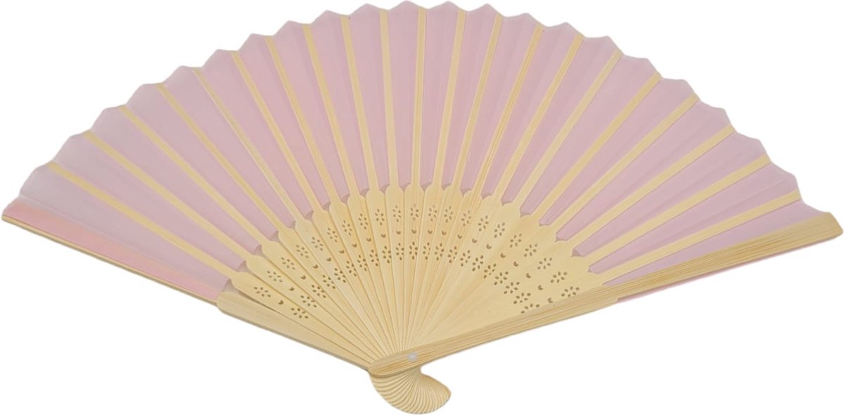 handwaaier - waaier festival - spaanse waaier - chinese waaier - handwaaier bamboe met cadeau zakje - roze 1 stuks - oDaani
