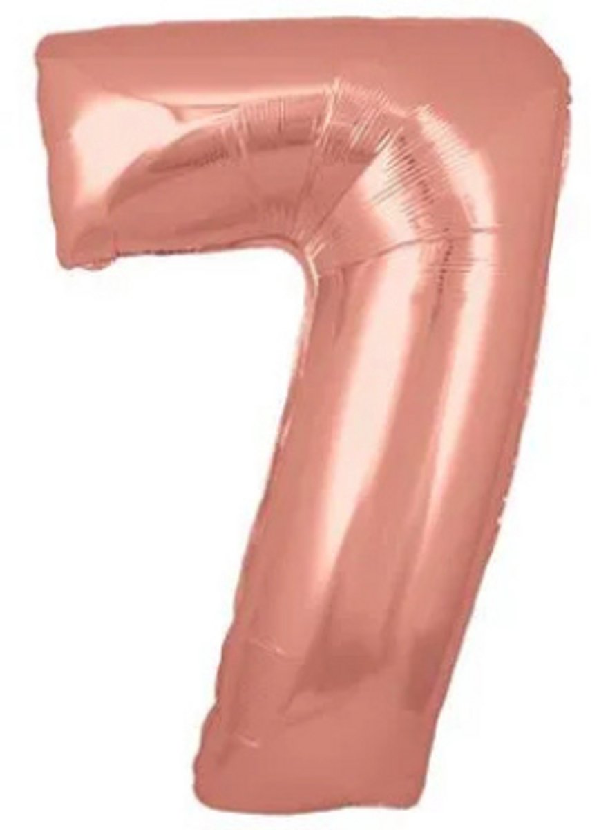 Cijferballon 7 - Rosegoud - 76cm - oaktree