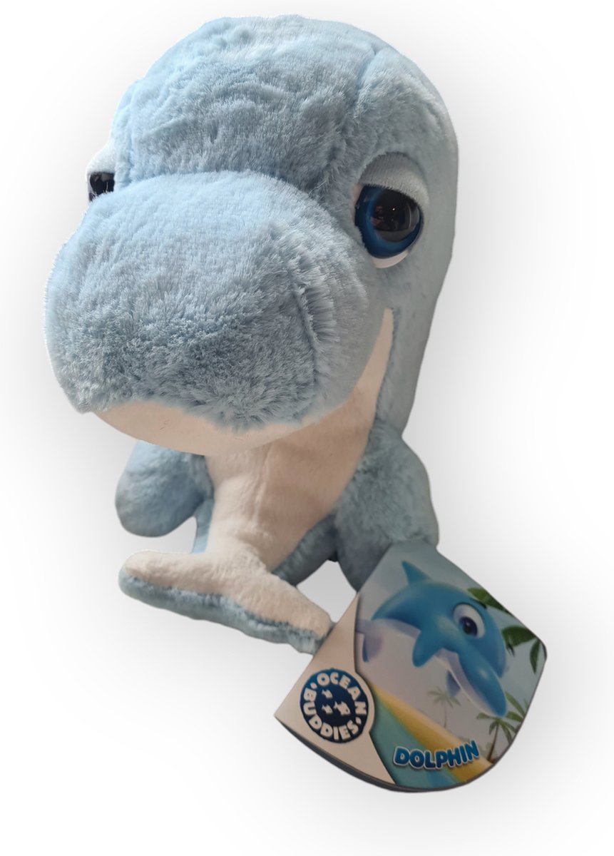 Knuffel Big Head Pluche Dolfijn, 21cm