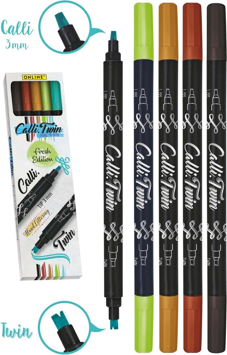Calli. Twin Double tip pens Fresh Edition