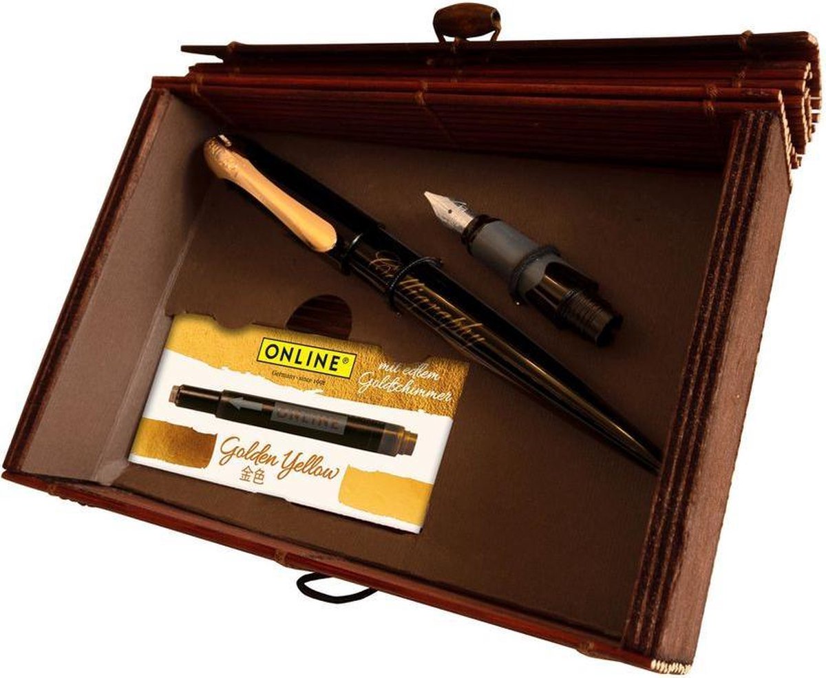 Online Kalligrafieset Golden Yellow, black/rosé