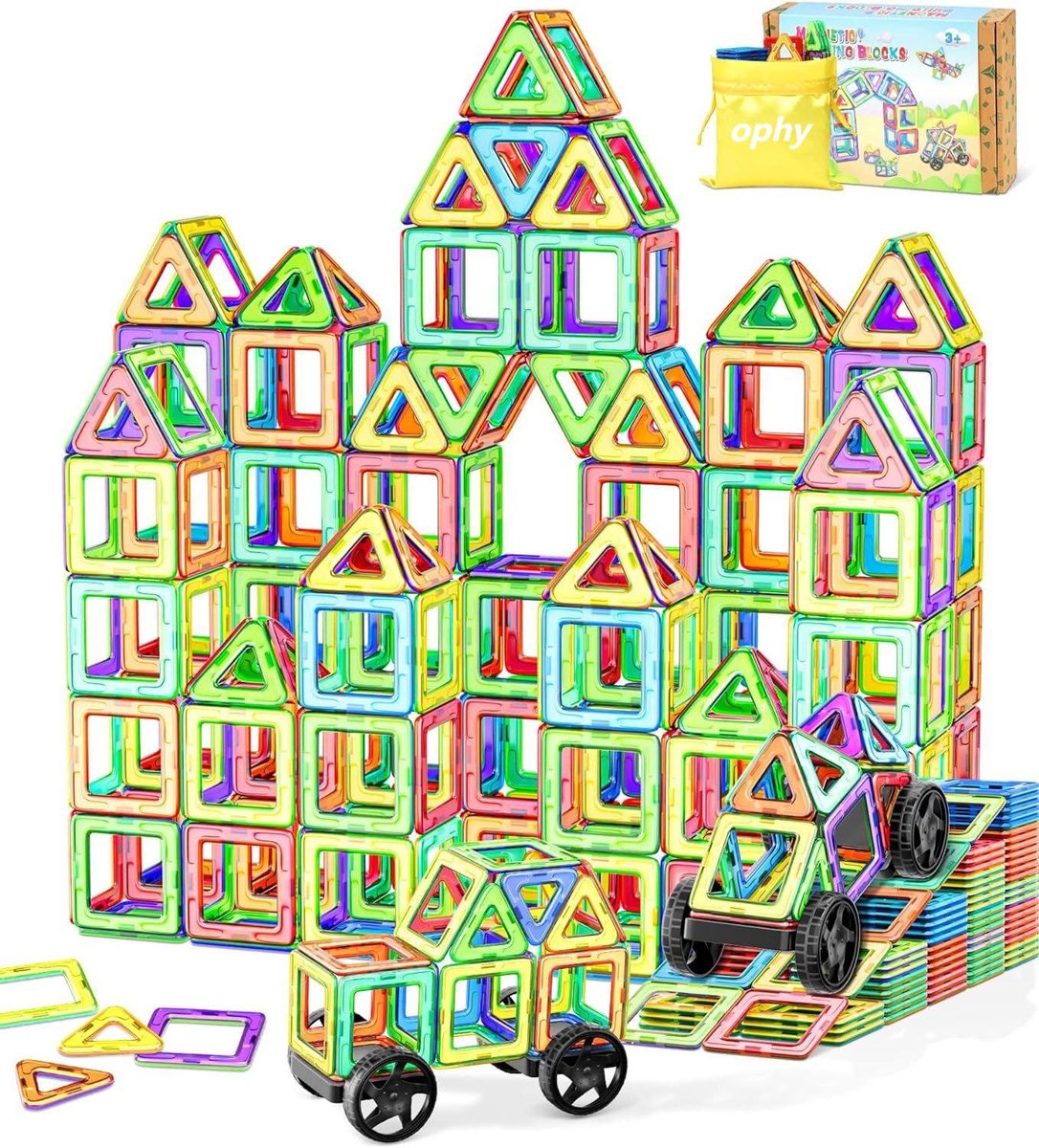 Magnetisch Speelgoed - Magnetic Tiles - Bouwspeelgoed - 50 Stuks - Bouwblokken - Magneten Speelgoed - Magnetische Tegels - Bouwstenen - Montessori Speelgoed - Educatief Speelgoed - Jongens & Meisjes