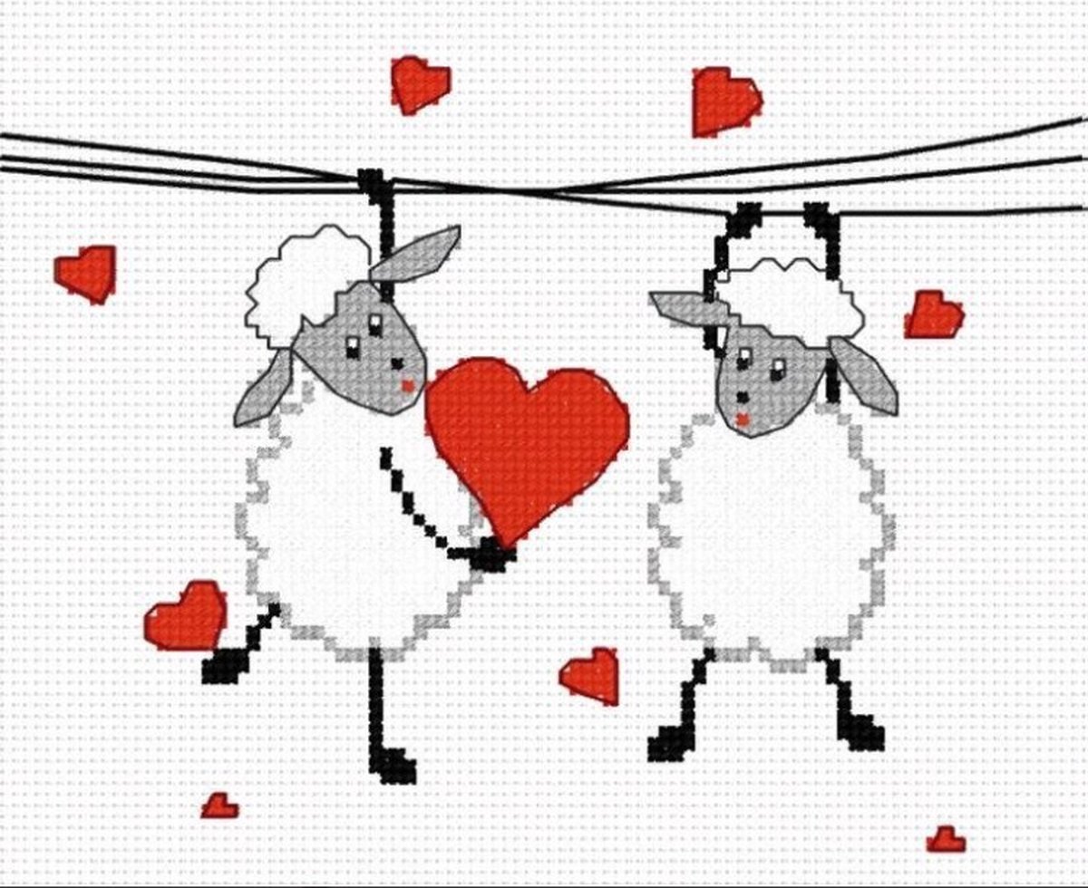 Borduurpakket OVEN - Someone Loves You - Iemand houd van jou - telpatroon om zelf te borduren